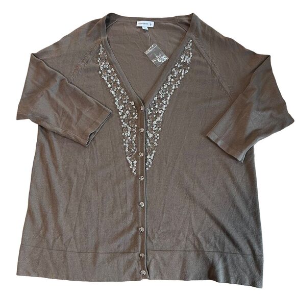 Susan Graver & Isaac Mizrahi Bejeweled Bead Sparkle Tops Women's Sz. 1x Lot of 2 - Picture 8 of 14